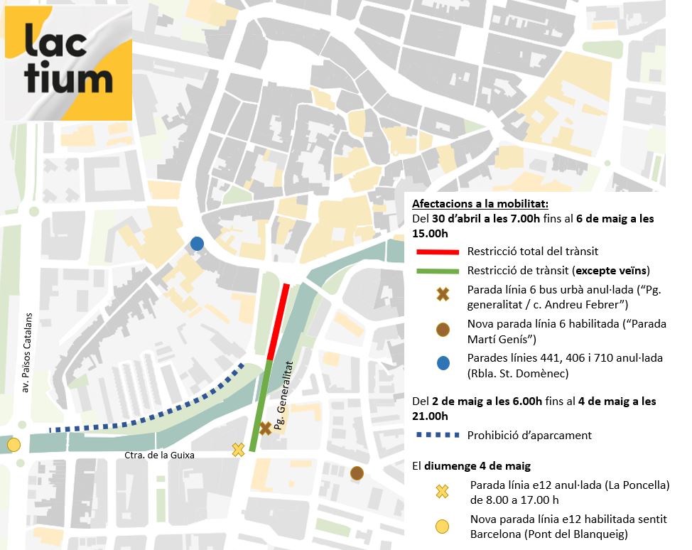 Afectacions a la circulació en punts propers al parc Jaume Balmes